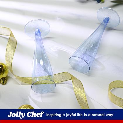 Imagem de Taças de champanhe JOLLY CHEF, pacote com 100, descartáveis, 130 ml, azuis