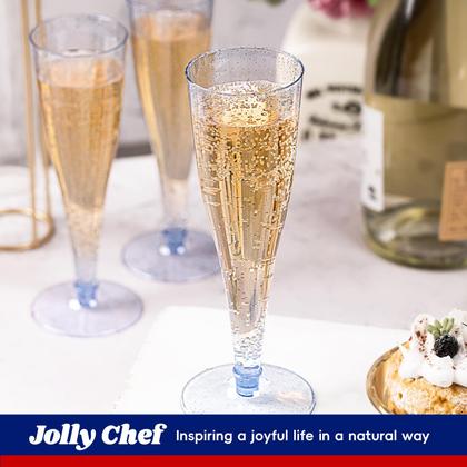 Imagem de Taças de champanhe JOLLY CHEF, pacote com 100, descartáveis, 130 ml, azuis