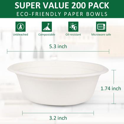 Imagem de Taças de papel Cxsel, 12 onças, descartáveis, pesadas, pacote com 200