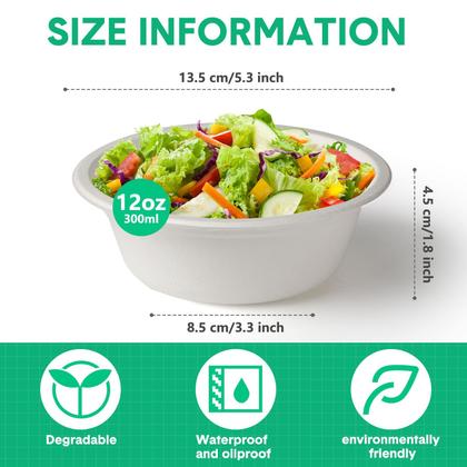 Imagem de Taças de papel descartáveis Potchen 350 ml brancas, pacote com 300