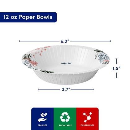 Imagem de Taças de papel JOLLY CHEF, 12 onças (156 unidades), à prova de imersão, seguras para micro-ondas