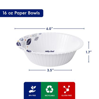 Imagem de Taças de papel JOLLY CHEF 16 onças, 156 unidades, Heavy Duty Leaf Floral
