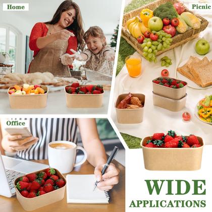 Imagem de Taças de papel Kraft descartáveis Maxdot com tampas de PP, 850 ml, pacote com 50