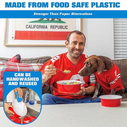 Imagem de Taças de plástico descartáveis GoBig Red Party Cup Design 900 ml x 30