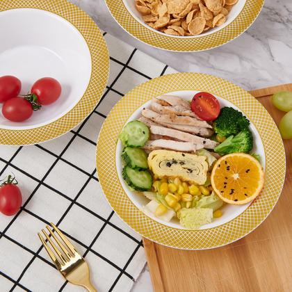 Imagem de Taças de plástico descartáveis JOLLY CHEF 12 onças (pacote com 50) com borda dourada