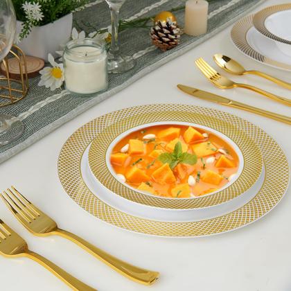 Imagem de Taças de plástico descartáveis JOLLY CHEF 12 onças (pacote com 50) com borda dourada