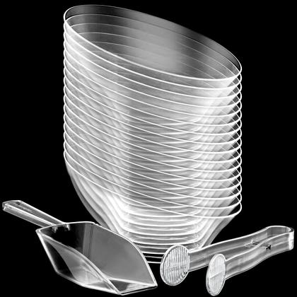 Imagem de Taças de sobremesa JoyServe de plástico transparente 180 ml (16 unidades) com colheres