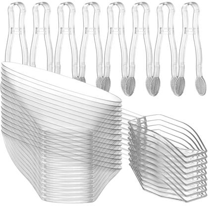 Imagem de Taças de sobremesa JoyServe de plástico transparente 180 ml (16 unidades) com colheres