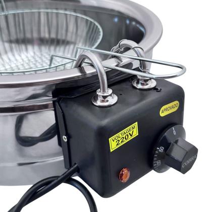 Imagem de Tacho Aço Inox Fritadeira Industrial Elétrica 4 Litros 220V