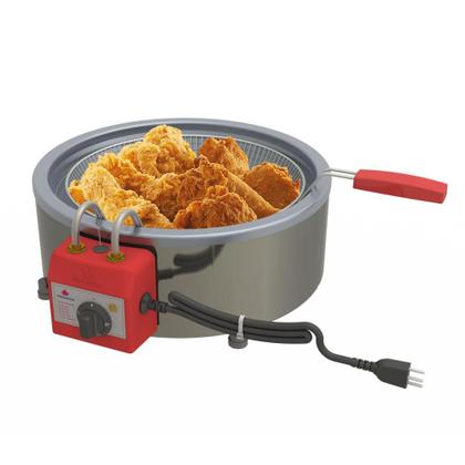 Imagem de Tacho Fritador Elétrico 7 Litros Aço Inox Escovado 1 Cesto Médio 220v Analógico Pr-70 e - Progás