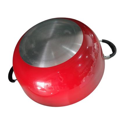 Imagem de TACHO PANELA CAÇAROLA WOK TEFLON ANTIADERENTE Nº32CM TAMPA VIDRO