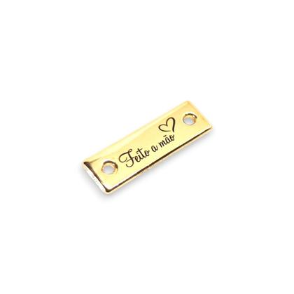 Imagem de Tag de Metal Decorativa 2.4x0.8 cm Feito a Mão Dourada 10 Un