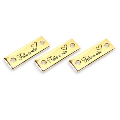 Imagem de Tag de Metal Decorativa 2.4x0.8 cm Feito a Mão Dourada 10 Un