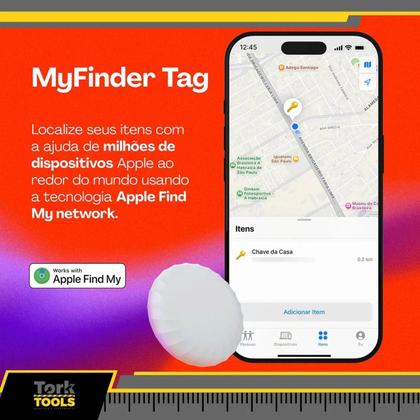 Imagem de Tag Localizador Objeto Find My Apple Tlkf2wt Myfinder Geonav Branco