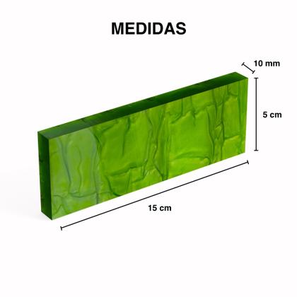 Imagem de Tala em acrilico para cabo de faca 10mm 15 x 5cm verde