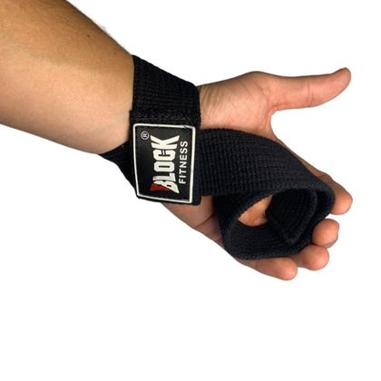 Imagem de Tala STRAP Academia Musculação exercício funcional 100% Algodão PRETO