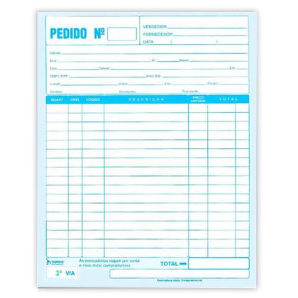 Imagem de Talão de Pedido 1/18 3 Vias 3x25 Folhas - Tamoio