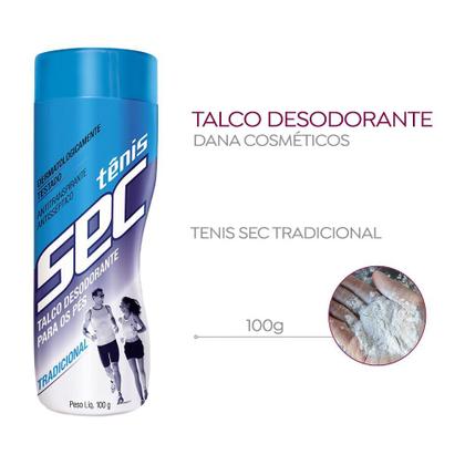 Imagem de Talco Desodorante para os Pés Tênis Sec Tradicional 100g Chulé Antisséptico Transpiração