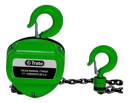 Imagem de Talha Manual 1 Tonelada 1000 Kg Com Corrente 5 Metros Trato