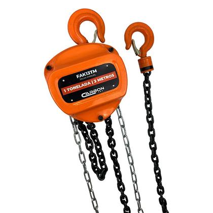 Imagem de Talha Manual 1 Tonelada 3 Metros de Elevação com Corrente FAK13TM Carbon Fak