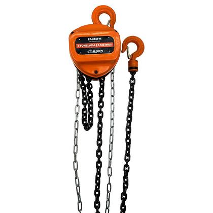 Imagem de Talha Manual 1 Tonelada 3 Metros de Elevação com Corrente FAK13TM Carbon Fak