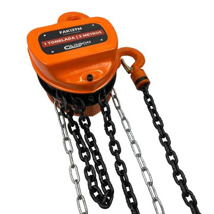 Imagem de Talha Manual 1 Tonelada 3 Metros de Elevação com Corrente FAK13TM Carbon Fak