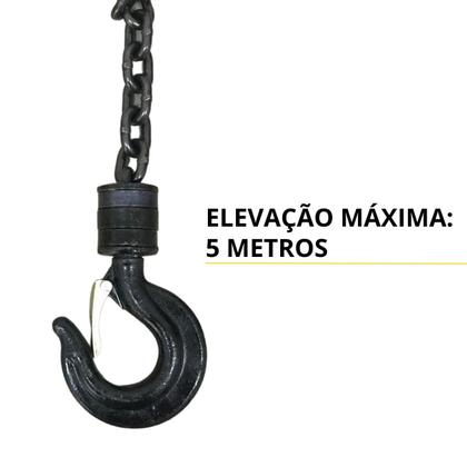 Imagem de Talha Manual 2 Toneladas 2000 kg com Corrente 5 Metros Elevação