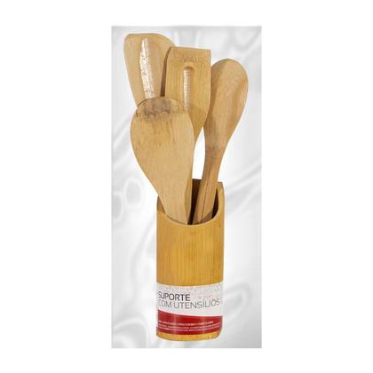 Imagem de Talheres Com Suporte Em Bambu