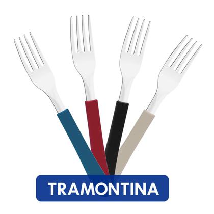 Imagem de Talheres Cozinha Garfo de Mesa Aço Inox Tramontina c/ 10 Pçs