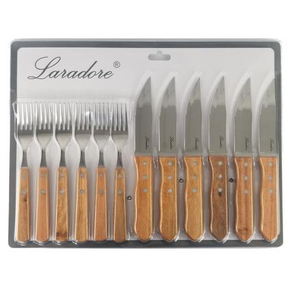 Imagem de Talheres de Churrasco Faca Jumbo - Inox e Madeira (12 Peças)