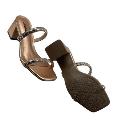 Imagem de Tamanco Casual Slide Salto Quadrado Strass Via Marte 171-011