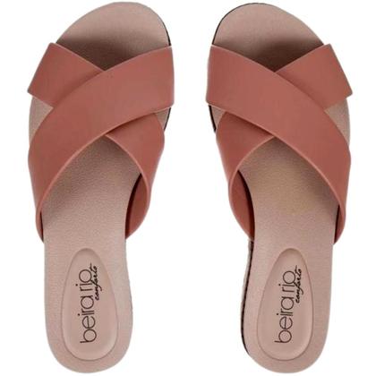 Imagem de Tamanco Chinelo Feminino Tiras Cruzadas Conforto Beira Rio 8321.931.18621 Light Blush N 39