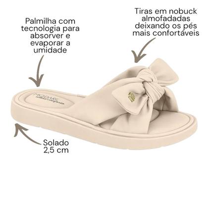 Imagem de Tamanco Chinelo Slide Modare Conforto Laço Creme 7208.101
