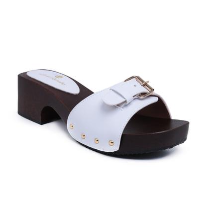 Imagem de Tamanco Com Salto em Madeira material ecológico Legitimo Luxo