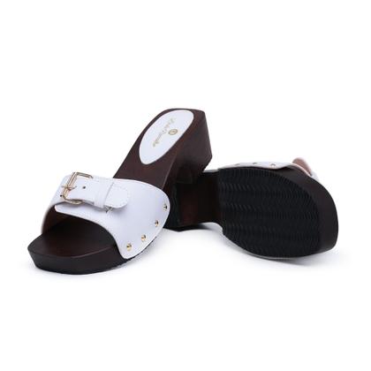 Imagem de Tamanco Com Salto em Madeira material ecológico Legitimo Luxo