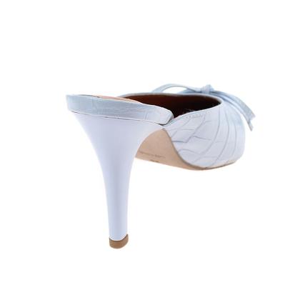 Imagem de Tamanco Dravanna Salto Alto Fino Croco Azul