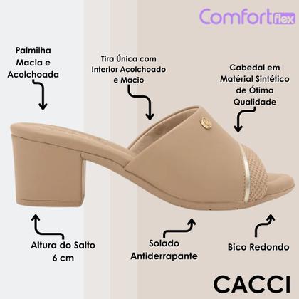 Imagem de Tamanco Feminino Casual Conforto Salto Baixo Comfortflex