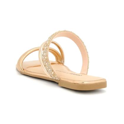 Imagem de Tamanco Feminino Dakota Rasteirinhha Slide Tiras Brilhos