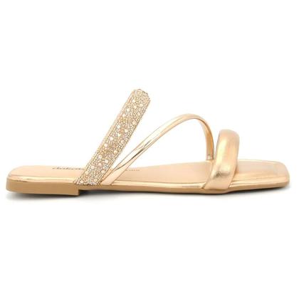 Imagem de Tamanco Feminino Dakota Rasteirinhha Slide Tiras Brilhos