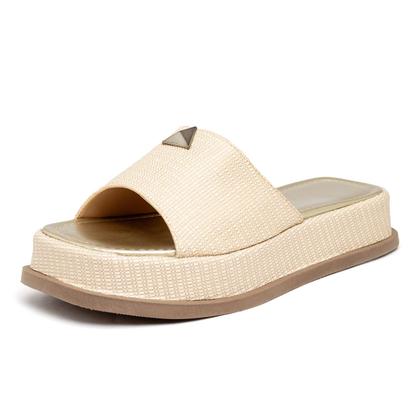 Imagem de Tamanco Feminino Flatform Plataforma 23413 Rafia Natural