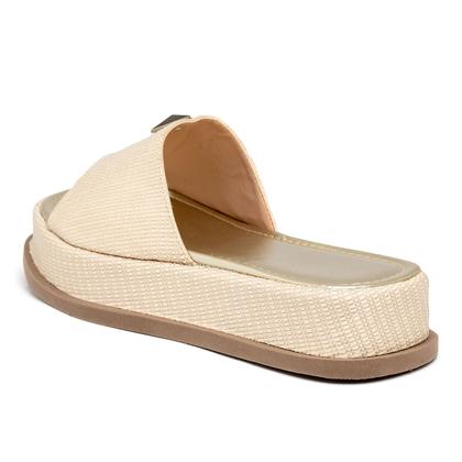 Imagem de Tamanco Feminino Flatform Plataforma 23413 Rafia Natural