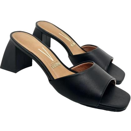 Imagem de Tamanco feminino preto salto baixo