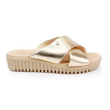 Imagem de Tamanco Lia Line Comfort Dourado 