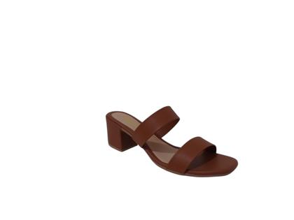 Imagem de Tamanco Marrom Feminino Salto Médio Grosso Bloco Tendência Moda Social Dia a Dia Casual