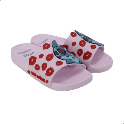 Imagem de Tamanco Mini Melissa Flowing Slide + Stitch Rosa e Azul