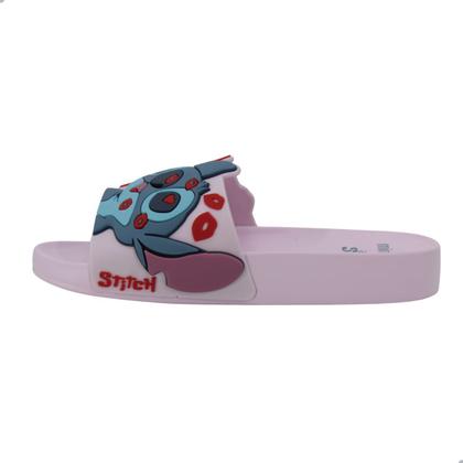 Imagem de Tamanco Mini Melissa Flowing Slide + Stitch Rosa e Azul