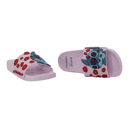 Imagem de Tamanco Mini Melissa Flowing Slide + Stitch Rosa e Azul
