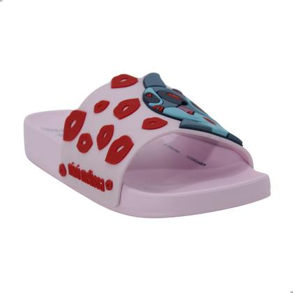 Imagem de Tamanco Mini Melissa Flowing Slide + Stitch Rosa e Azul