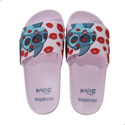 Imagem de Tamanco Mini Melissa Flowing Slide + Stitch Rosa e Azul