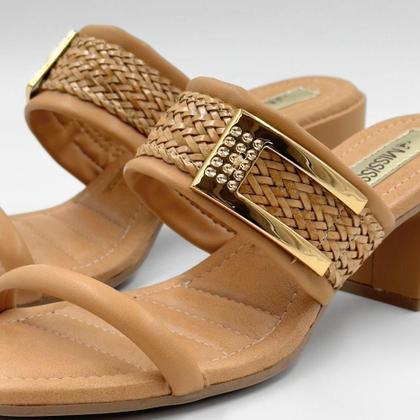 Imagem de Tamanco Mississipi Salto Bloco com Tira Larga com Trama Feminina